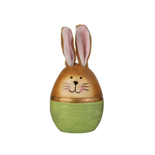 Picture of CERAMIC EASTER EGG WITH BUNNY EARS LIGHT GREEN 20CM
